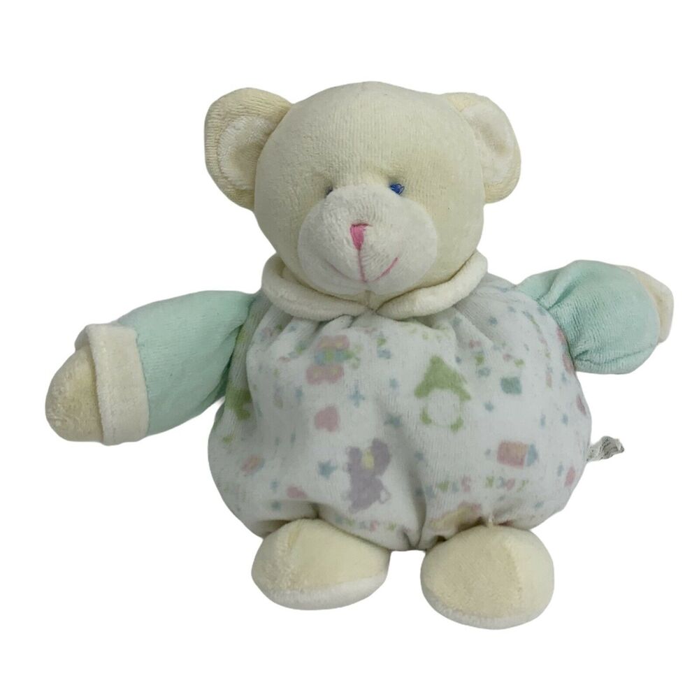 Vtg Baby 6" LUV N CARE 2002 Pale Yellow LUCKY STAR Bear Plush Lovey